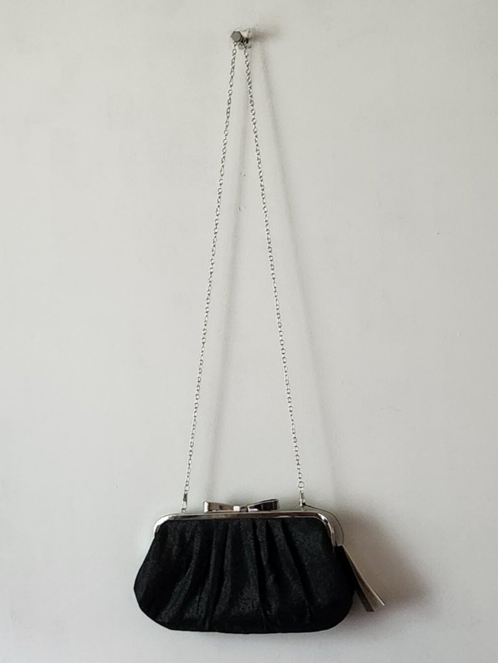Sasha New York evening crossbody convertible bag black metallic threads NWT